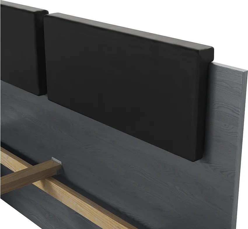 Łóżko 160x200 z tapicerowanym wezgłowiem Galaxy 51 - dąb carbon