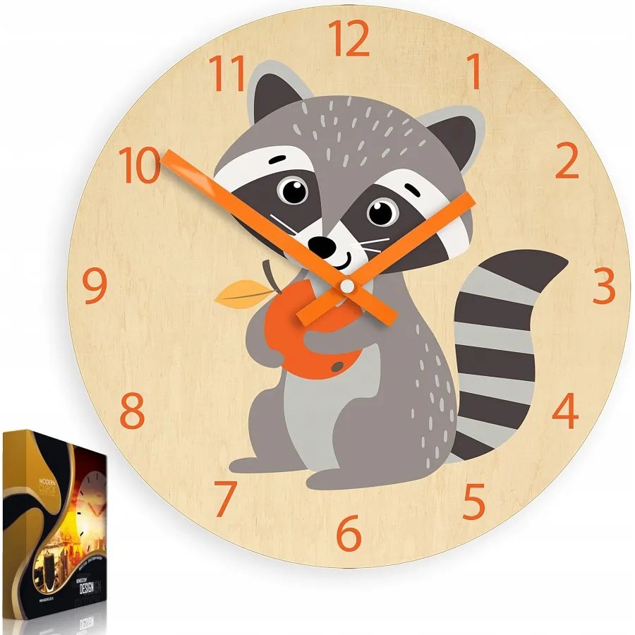 Zegar ścienny cichy do pokoju dziecięcego drewniany nowoczesny dekoracyjny