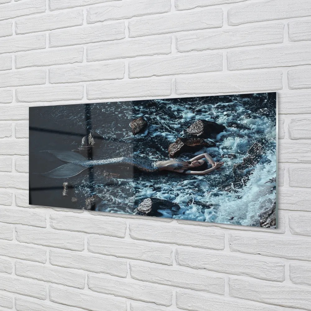 Szkło do Kuchni na Ścianę Syrena w Morskiej Otchłani