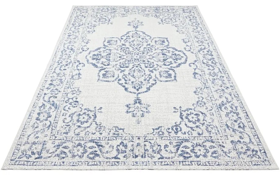 Niebiesko-kremowy dywan odpowiedni na zewnątrz NORTHRUGS Tilos, 160x230 cm