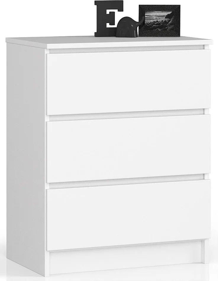 Komoda AKORD K60 Biała 60 cm 3 szuflady kolor Biały mat 60x40x77 cm
