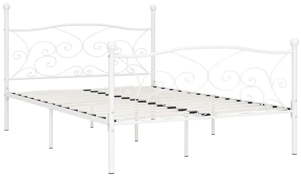 Białe metalowe łóżko w stylu retro 200x200 cm - Donner