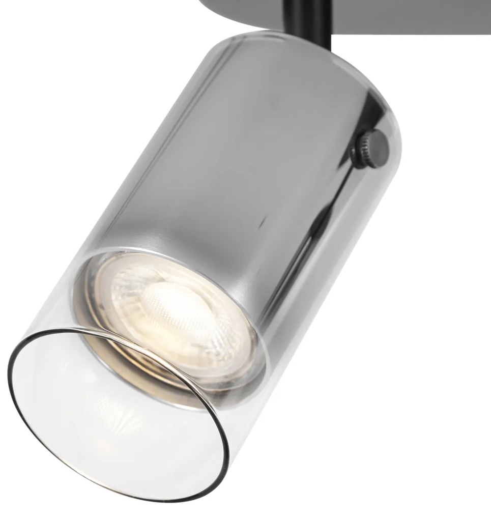 Nowoczesny reflektor sufitowy Gunmetal 3-punktowy obrotowy i regulowany - Drain Nowoczesny Oswietlenie wewnetrzne