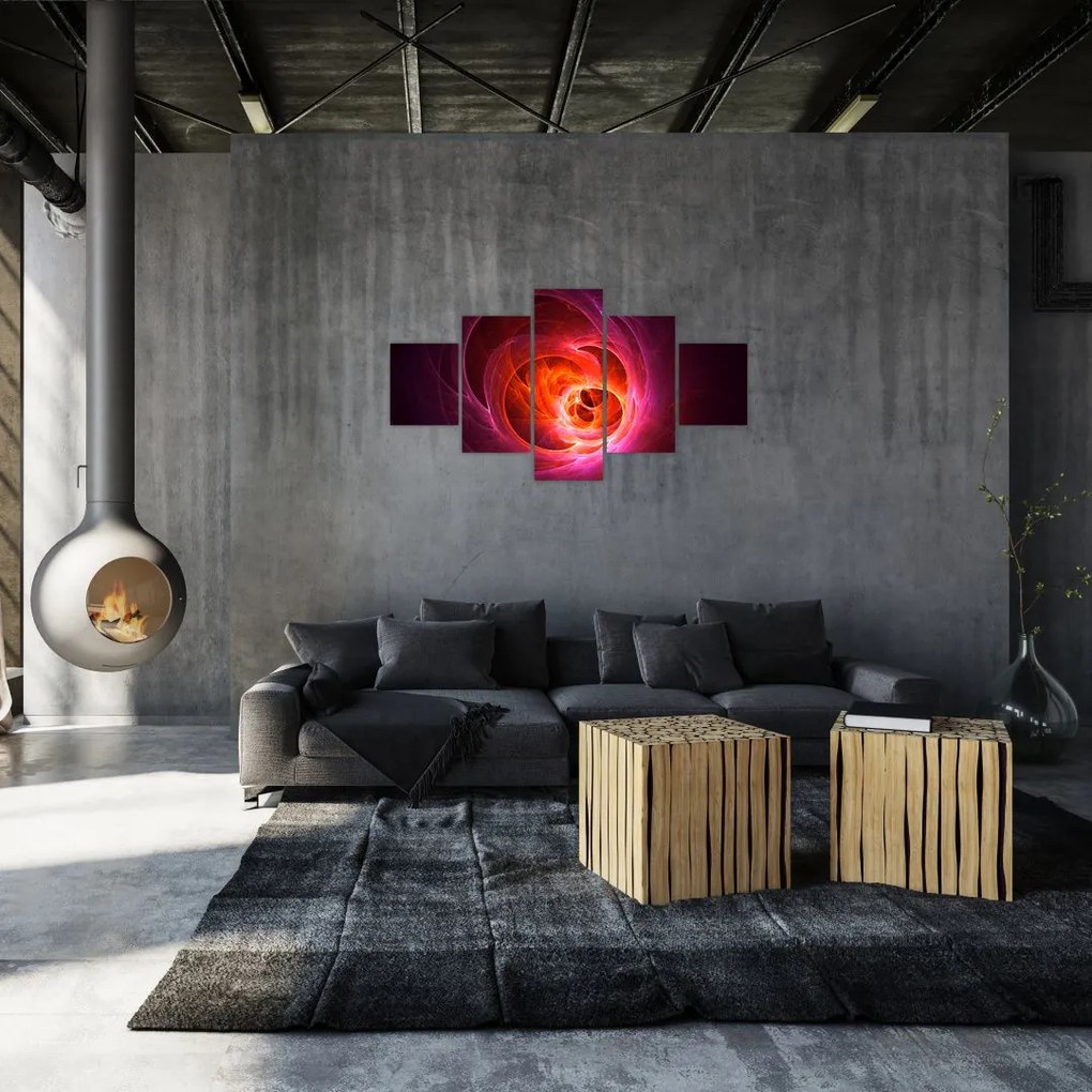 Nowoczesny obraz różowej abstrakcji (125x70 cm)