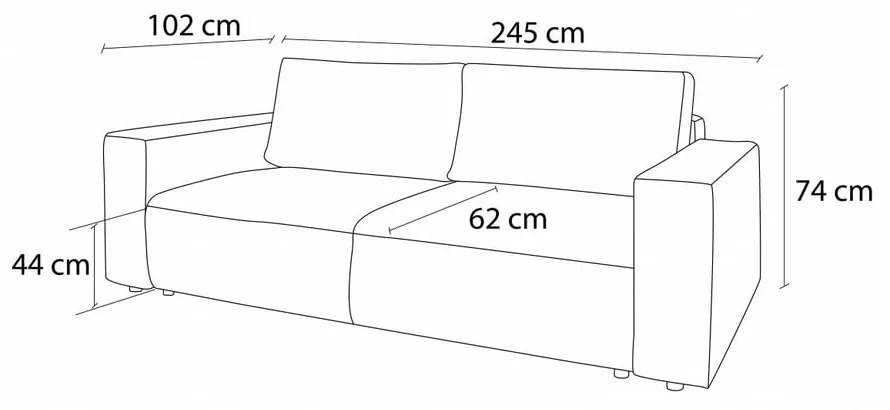 Ciemnoszara sztruksowa rozkładana sofa 245 cm Nihad – Bobochic Paris