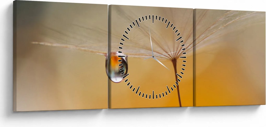 Obraz - Makro kwiat (z zegarem) (90x30 cm)