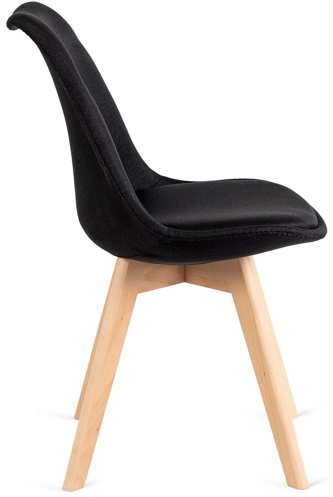 Krzesło Tapicerowane do Jadalni NEVEL Czarne Skandynawskie