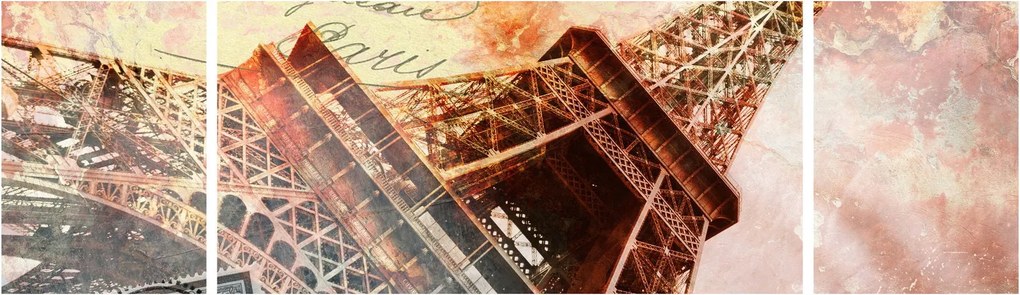 Obraz - Wieża Eiffla w stylu vintage (170x50 cm)