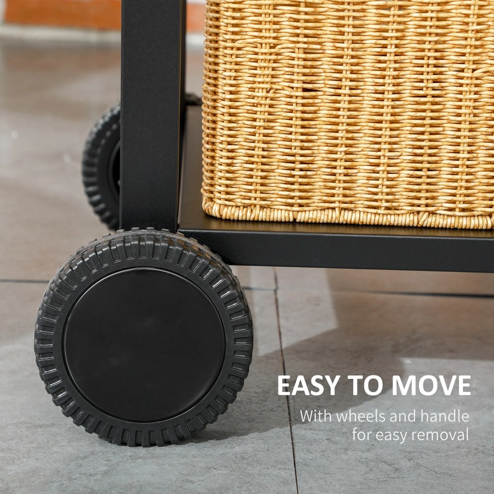 Outsunny Grill węglowy Grill BBQ-Grill, włącznie z termometrem, otwieraczem do butelek, 120 x 64 x 114 cm, czarny