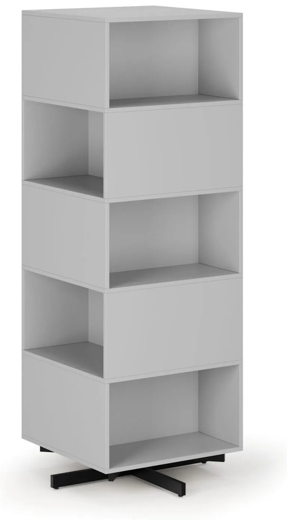 Półka obrotowa, 680×680×1932 mm, 10 przegródek, szara