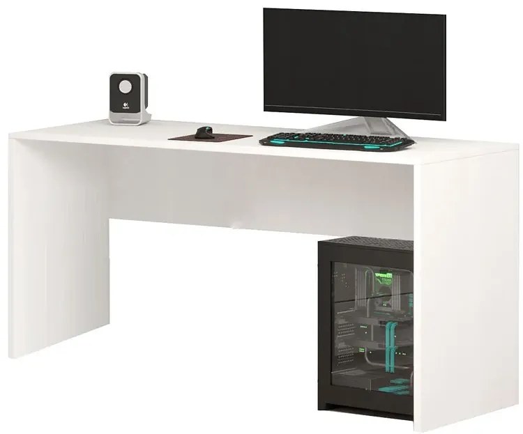Białe minimalistyczne tanie biurko - Terano Silver Active 3X
