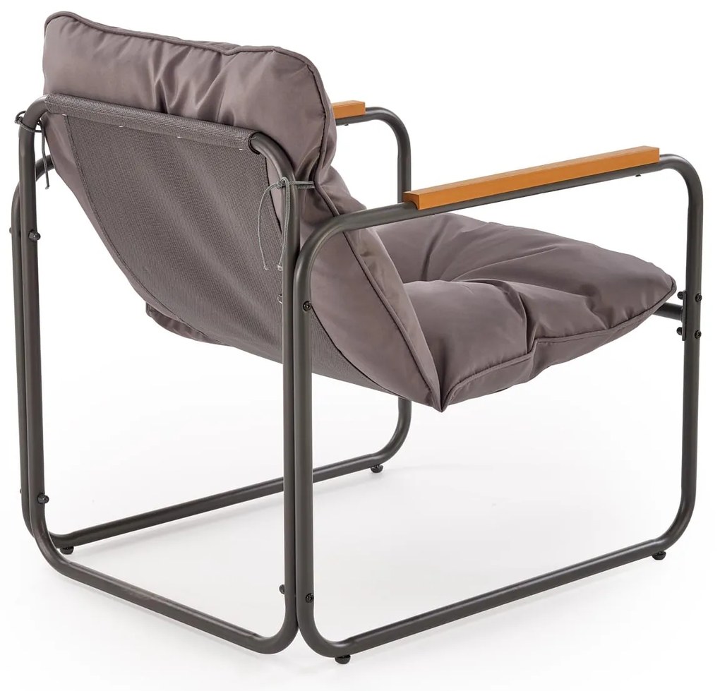 HUDSON Zestaw ogrodowy HUDSON sofa, 2 fotele, ława, popielaty nowoczesny