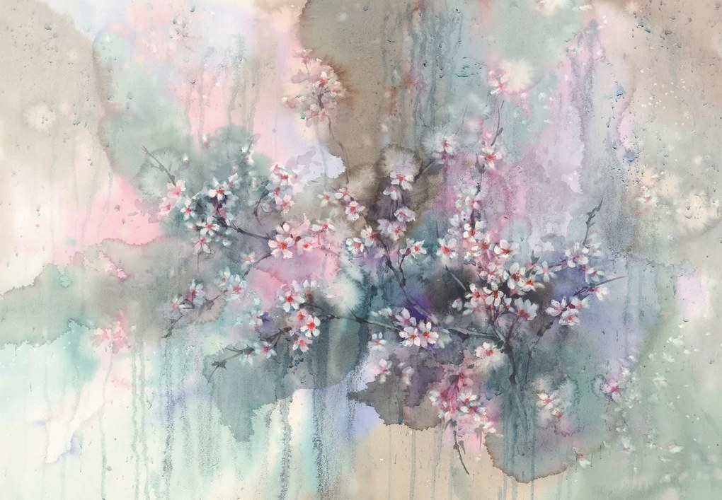 Fototapeta - Sakura, akwarela (196x136 cm)