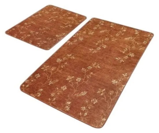 Brązowe aksamitne dywaniki łazienkowe zestaw 2 szt. 60x100 cm – Mila Home