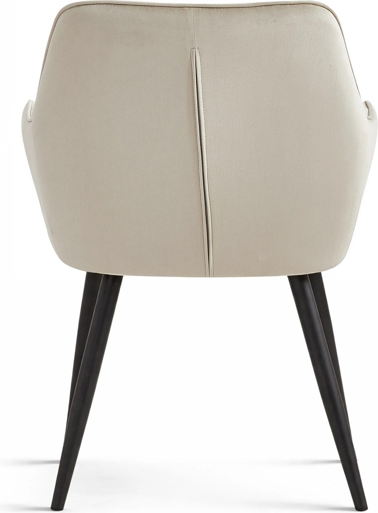 Krzesło do jadalni VARSI VELVET z czarnymi nogami, beżowe