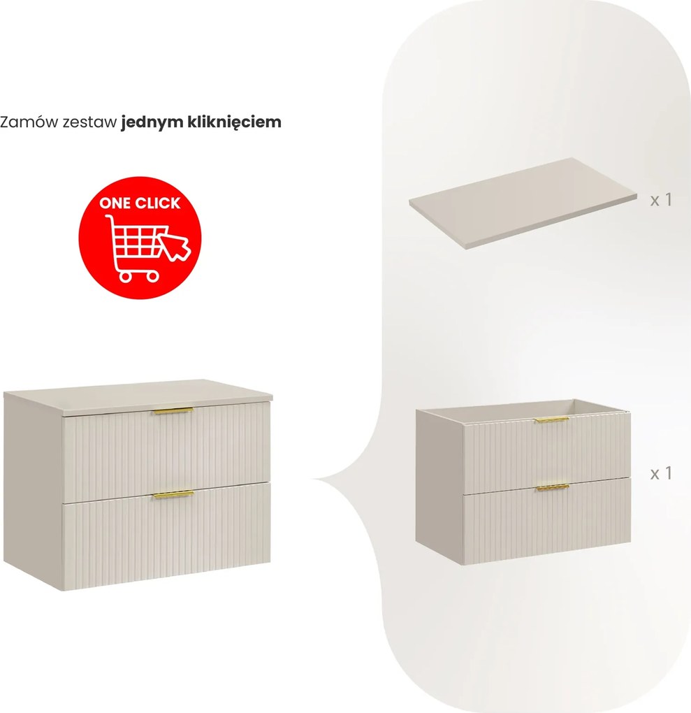 Szafka łazienkowa pod umywalkę nablatową Adel 80 cm, kaszmir