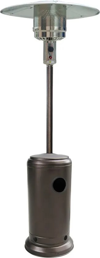 Gazowy ogrzewacz tarasowy z regulatorem i osłoną ochronną, brązowy