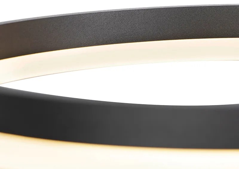 Designerska lampa wisząca czarna 40 cm z wbudowanym LED o 3-stopniowym ściemnianiu - Anello Nowoczesny Oswietlenie wewnetrzne