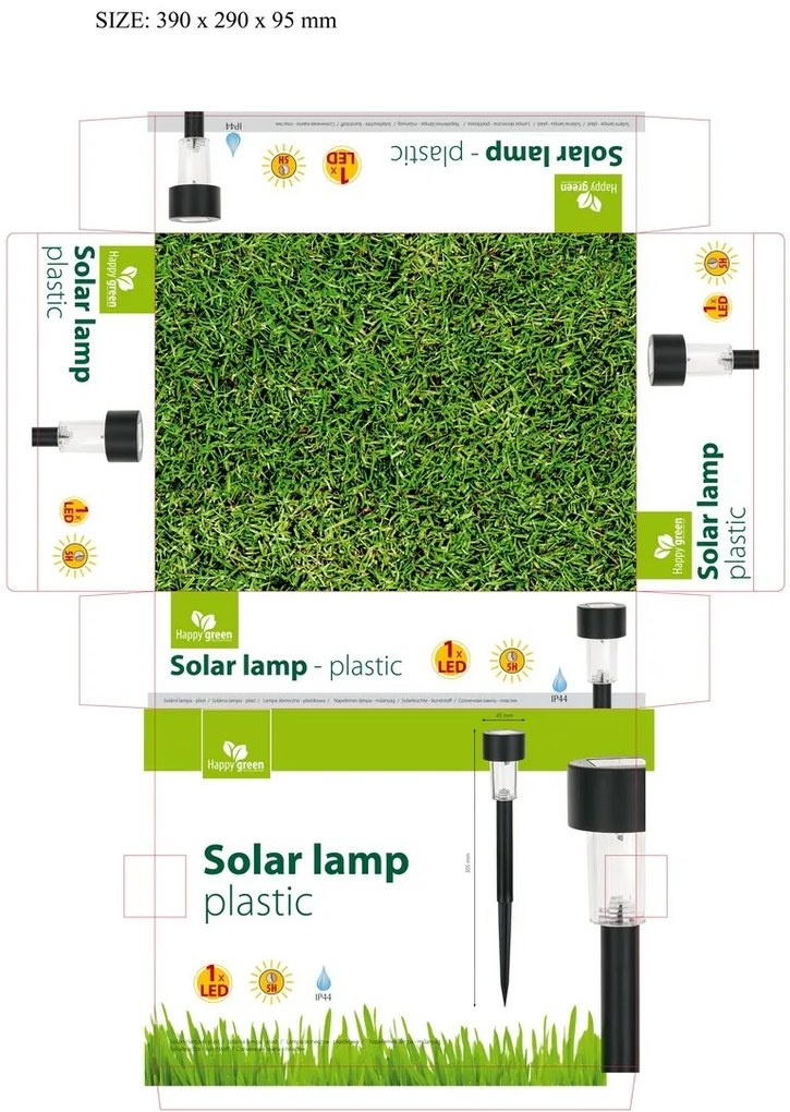 Happy Green Solar LED lampion do wbicia, srebrny,31 cm
