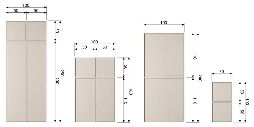 Kremowa szafa modułowa z litego drewna sosnowego 100x50 cm Daily – vtwonen