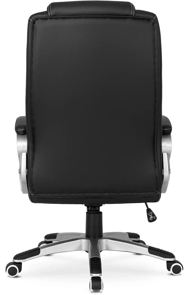 Fotel Biurowy Gabinetowy Obrotowy BRAVO Czarny Ekoskóra Nowoczesny
