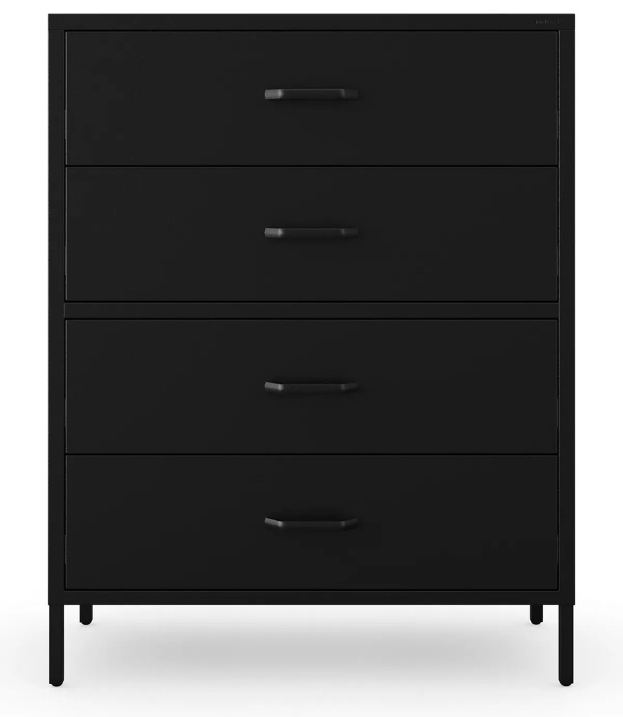 Komoda metalowa niska na nóżkach czarna, 800x1015x400 mm: CARLA Modern