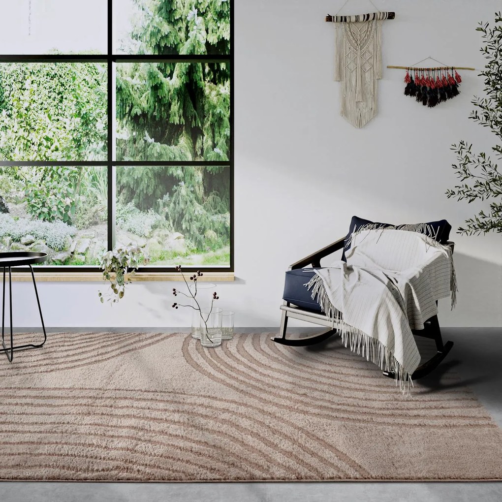 Dywan nowoczesny 3D Elle Collection Gallery Geometria beżowy 200 cm x 280 cm