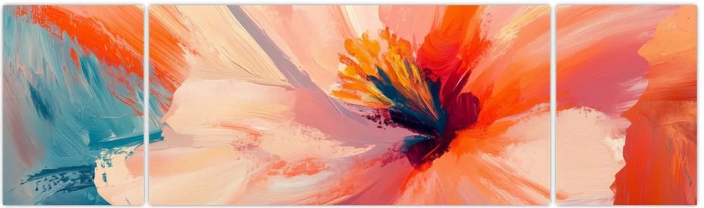 Obraz - Malowany kwiat (170x50 cm)