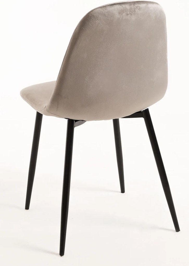 Zestaw 4 Krzese Teok Black Aksamitne