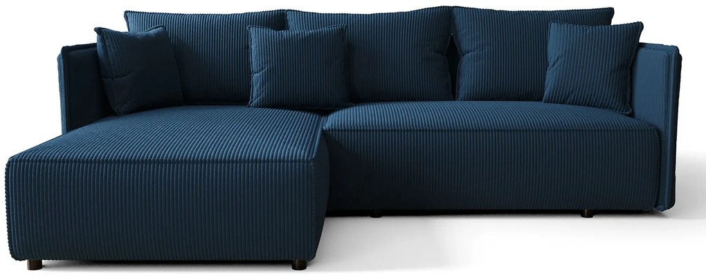 Granatowa Sofa Narożna Z Funkcją Spania T3-B49