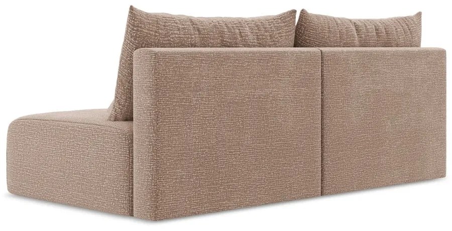 Jasnobrązowa rozkładana/ze schowkiem sofa 216 cm Kalena – Makamii