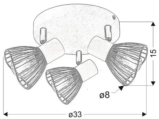 Biała lampa sufitowa na okrągłej podstawie - V173 F0-B23