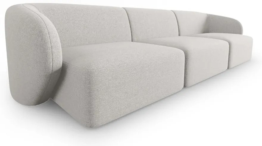 Jasnoszara sofa z tkaniny szenilowej 266 cm Paolo – Milo Casa