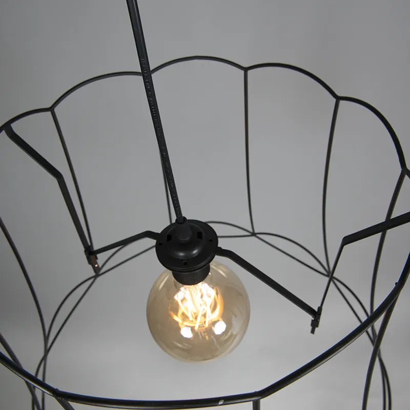 Retro lampa wisząca czarna 50 cm - Granny Frame