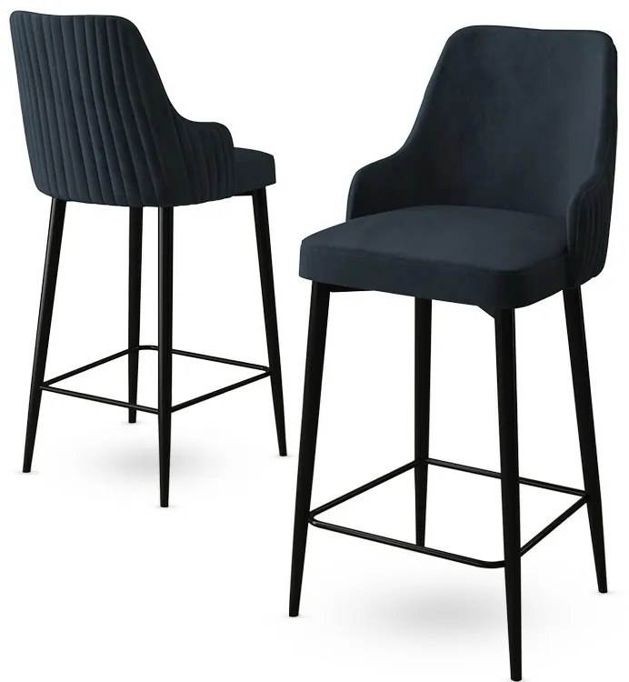 Zestaw krzeseł barowych Enox Anthracite and Black, 2 szt., 2 szt.