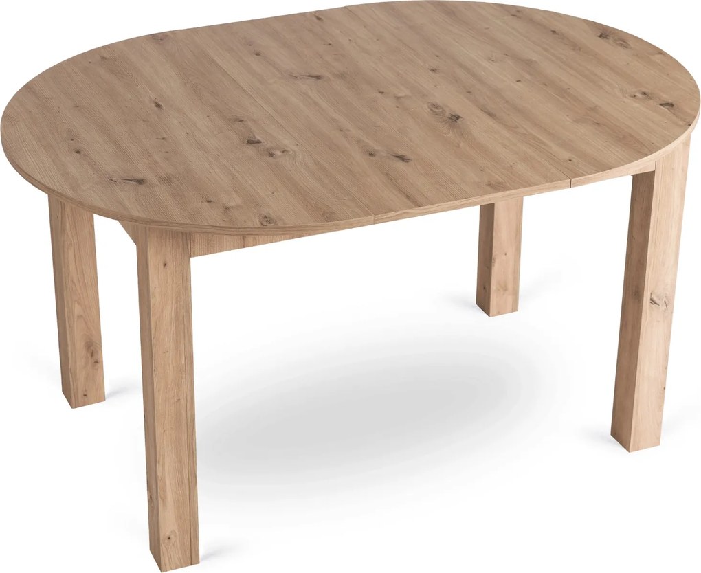 Okrągły stół rozkładany Harry 102-142 cm do małej jadalni, dąb artisan