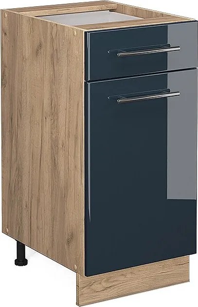 Szafka dolna do kuchni ciemnoniebieski wysoki połysk 40x51.6x82 fame-line