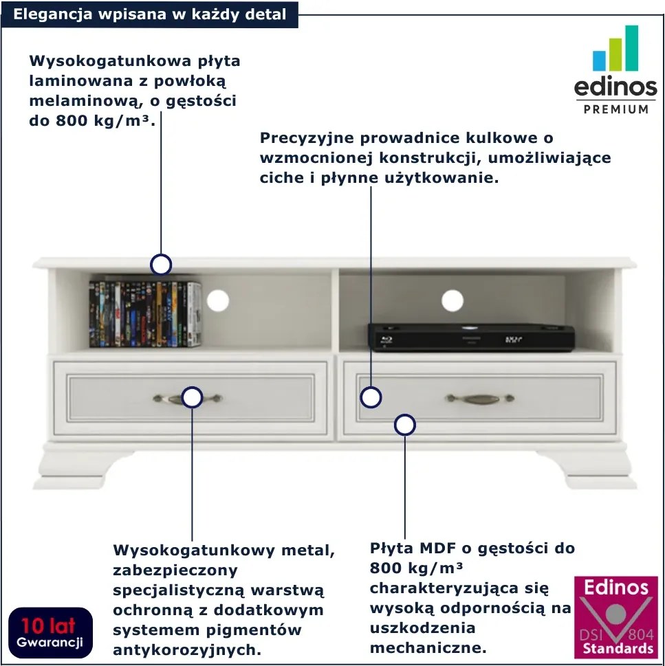 Klasyczna szafka RTV do salonu fineline crema Z7-H26