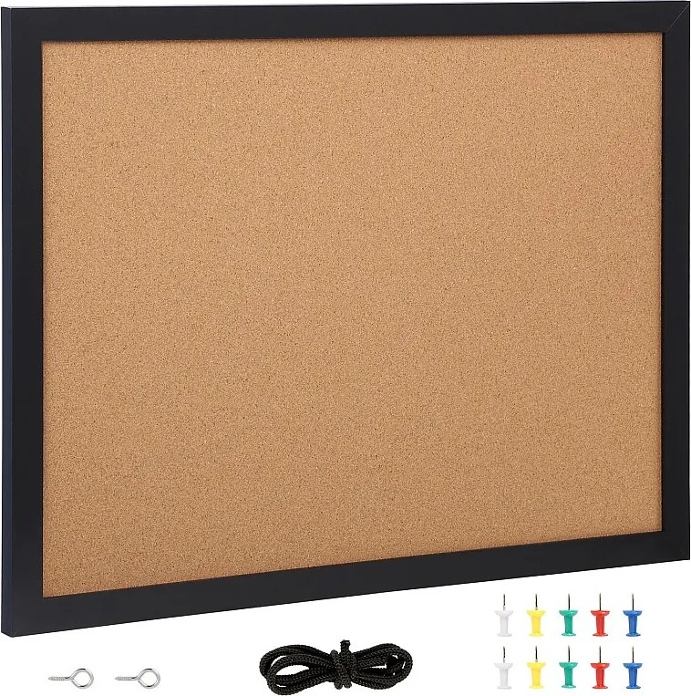 Tablica Korkowa, SucceBuy Tablica Korkowa 61 × 46 cm, Rama MDF, Organizer Ścienny