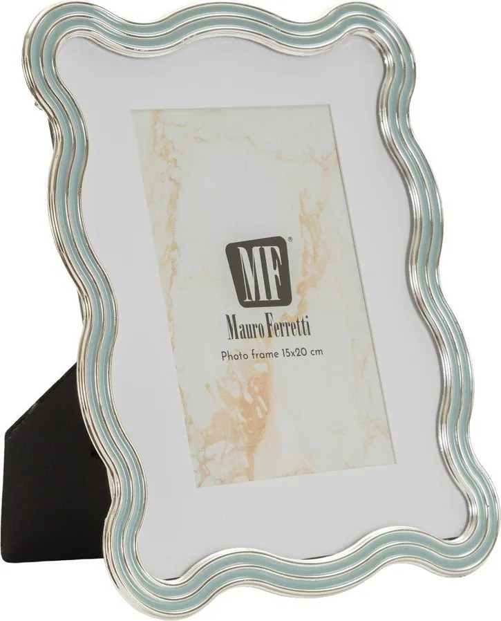 Metalowo-szklana ramka stojąca w jasnoniebiesko-srebrnym kolorze 17,5x22,5 cm Elizabeth – Mauro Ferretti