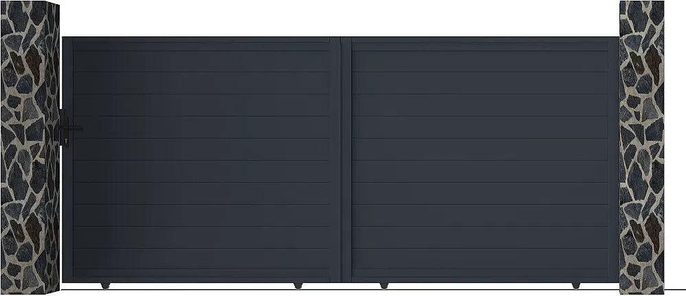 Przesuwna elektryczna brama aluminiowa pełna dł.416 x wys.180 cm antracyt NAZARIO