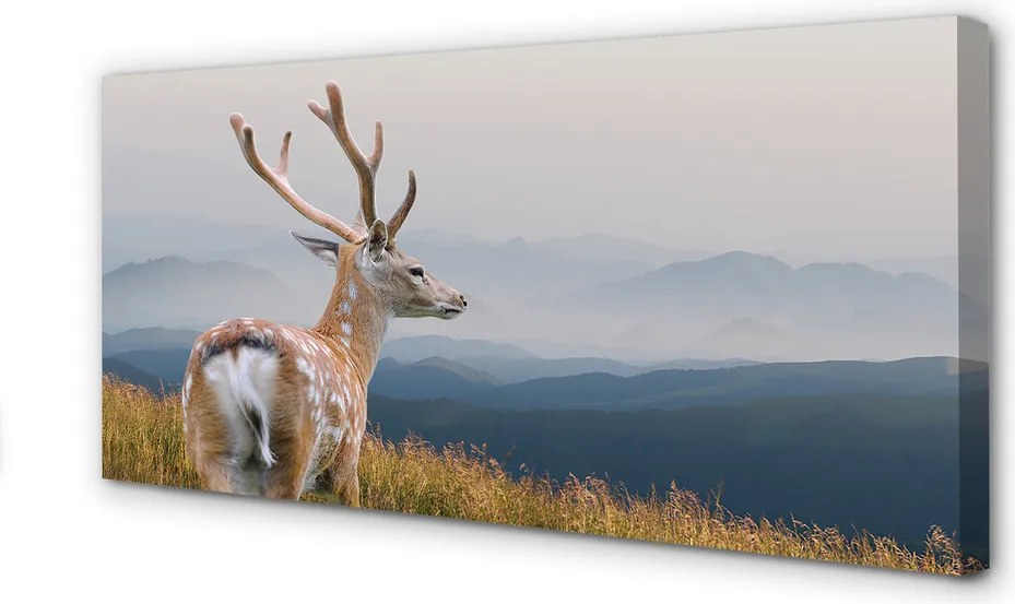 Duży obraz na płótnie Jeleń na Tle Gór