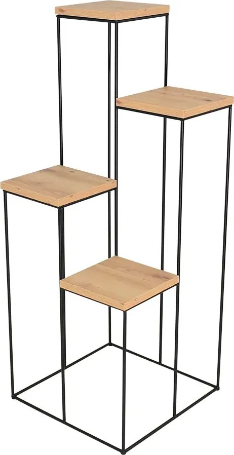 Stojak na kwiaty w stylu loft czarny + dąb artisan S8-W81