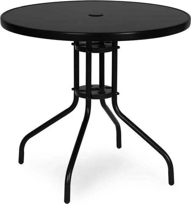 Stolik ogrodowy, balkonowy 80 cm Torello 072, czarny, okrągły