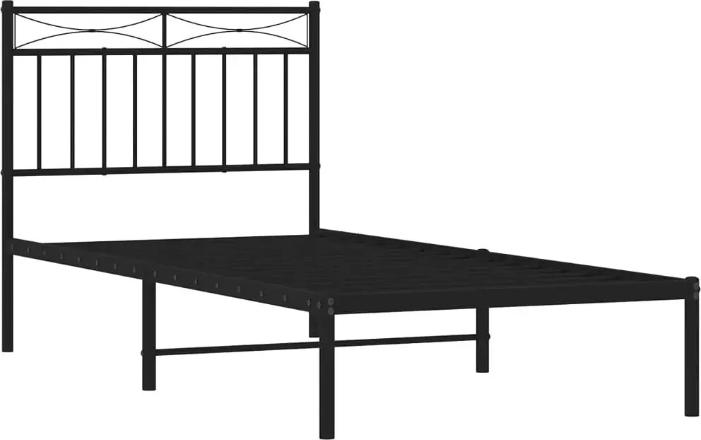Czarne Metalowe Łóżko Industrialne 100X200 Cm A3-R36