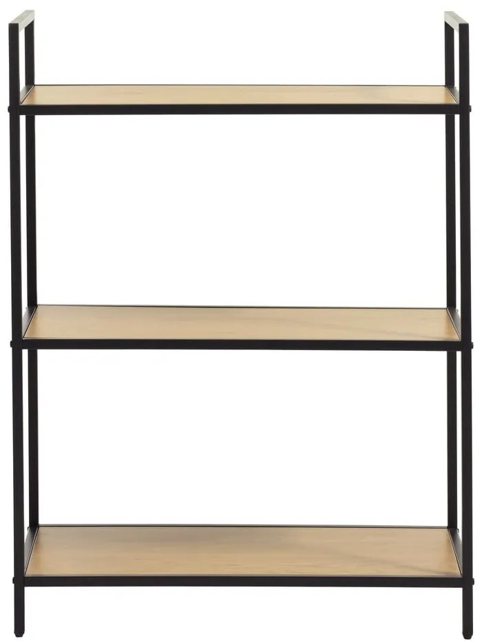 Czarno-naturalny regał w dekorze dębu 70x89x35 cm Altino – Unique Furniture