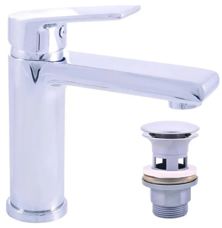 RAV Slezák CO129.0 - Bateria umywalkowa + korek odpływowy COLORADO 16,2 cm chrom błyszczący