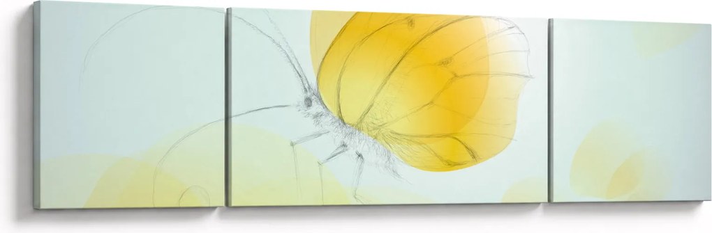 Obraz - Żółty motyl (170x50 cm)