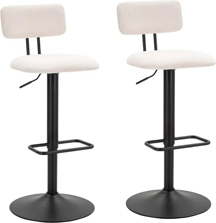 Jasny biały stołek barowy 41X47,5X85-106,5 cm (siedzisko 61-83 cm)