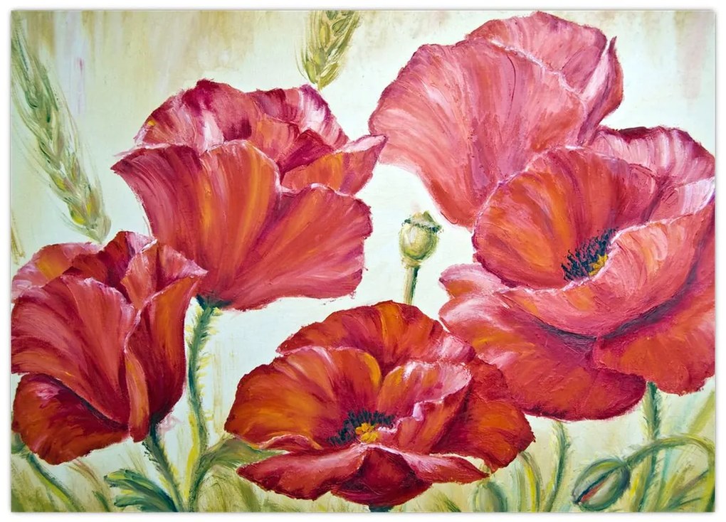 Obraz - Kwiaty maku (70x50 cm)